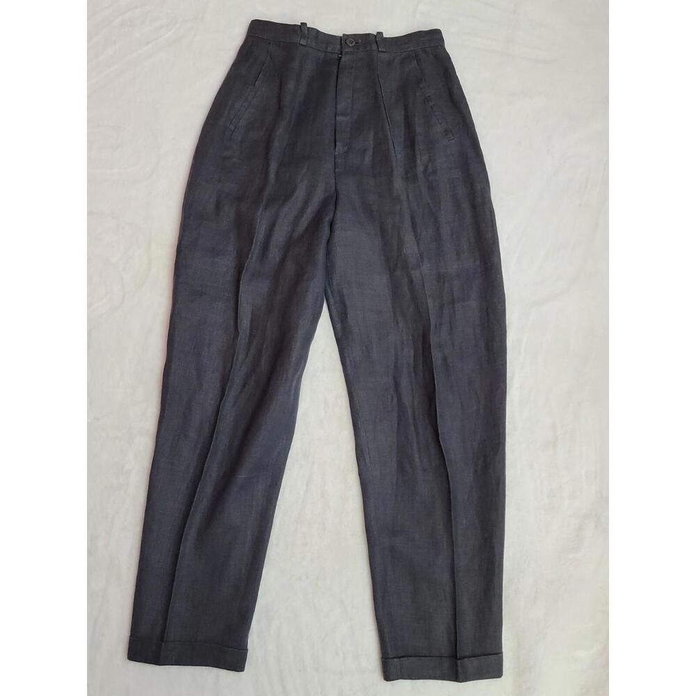 Vintage Finitu Ann Taylor Size 8 High-rise Gray pleated Unlined Womens Pants #11